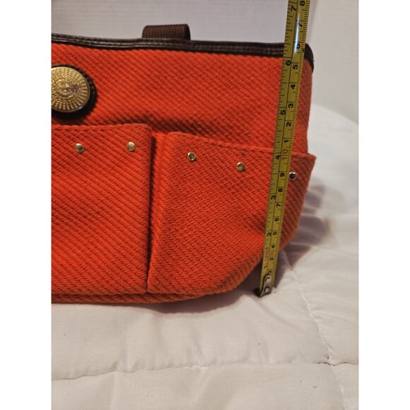 Vtg Bath & Body Works Sun Face Symbol Multi-pockets Red Hand Bagn Tote Bag - Picture 7 of 8